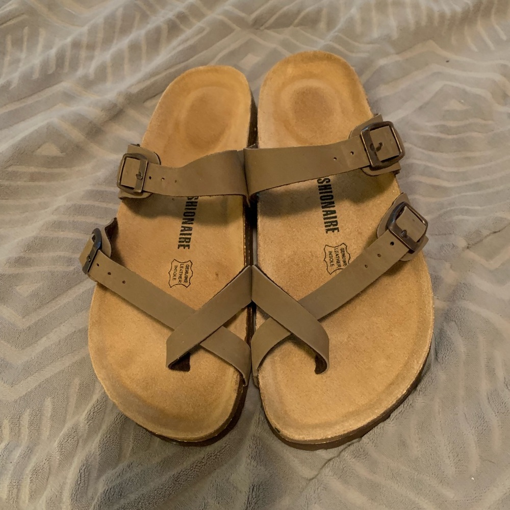 Brown Leather Cushionaire Sandals